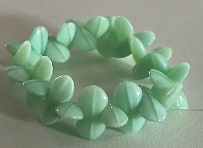 25 Double Dagger Czech Glass Beads - 13x6mm - Mint (green) • $5