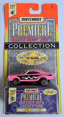 MATCHBOX DODGE DRAGSTER RETRO '70's PREMIERE COLLECTION PINK LIMITED EDITION • $31.26