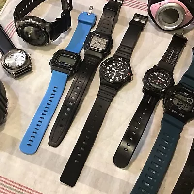 10 Lot Vintage Men's Digital Sport Watch Armitron Casio Timex 4 Working • $45