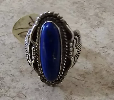 Vintage Native American Sterling Silver Blue Lapis Lazuli Ring Navajo Sz 5.5 • $64.95