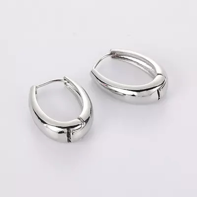 $7.99 • Buy New Silver Gold Huggie Hoop Sleeper Ring Round Stud Cuff Earrings Pair Large