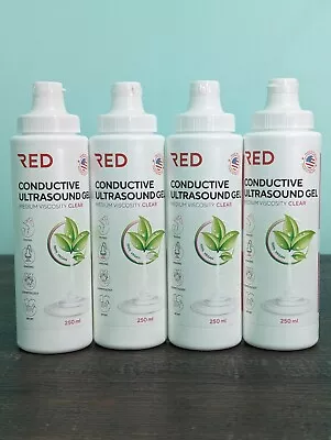 4 Bottles Of 250ml RED Conductive Ultrasound Gel Medium Viscosity Clear EXP 2028 • $21.99