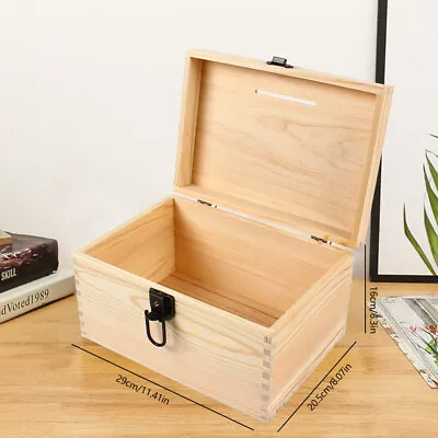 Wooden Suggestion Box With Lock And Keys Donation Box Ballot Box 11.41x8.07x6.3  • $19