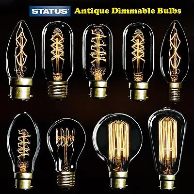 £7.19 • Buy 40W 60W Vintage Antique Retro Amber Light Edison Lamp B22 Bayonet E27 SES Bulbs