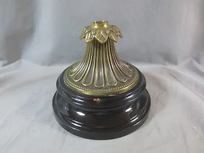 Antique Victorian Oil Lamp Brass & Glazed Terracotta Base • £45