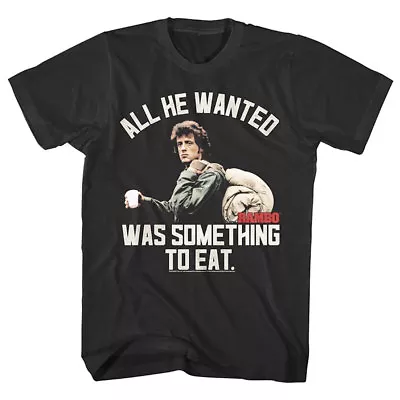 OFFICIAL Rambo Men's T-Shirt Something To Eat Sylvester Stallone First Blood Top • $22.94