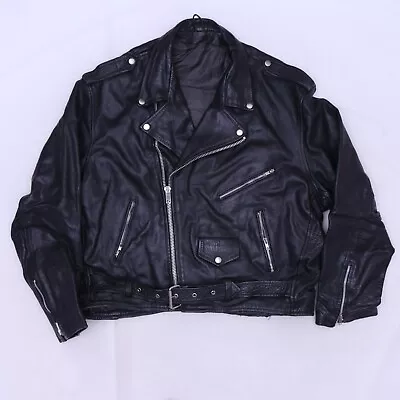 C5521 VTG Men's Full Zip Biker Motorcycle Jacket Size 2XL • $39.99