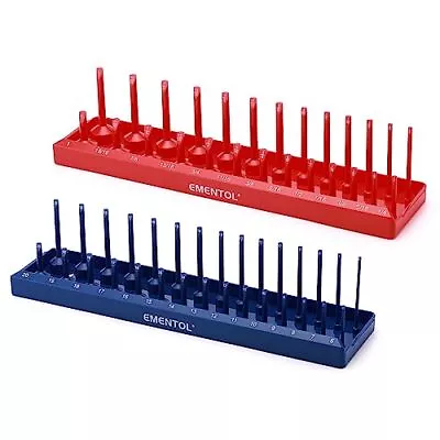 2PCS 3/8  Drive Metric And SAE Socket Keeper Socket Organizer Tray Set - Blue... • $11.59