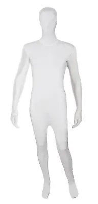 £15.99 • Buy Mens Lycra Bodysuit Jumpsuit White Zentai Suit 2nd Skin Fancy Dress