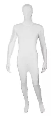 £15.99 • Buy Mens Lycra Bodysuit Jumpsuit White Zentai Suit 2nd Skin Fancy Dress