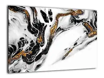 ALLboards Magnetic Glass Board Golden White Marble Print Wall Art Decor • £42.85