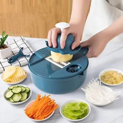£7.16 • Buy 12 In 1 Vegetable Chopper Salad Fruit Mandolin Slicer Food Dicer Cutter Peeler