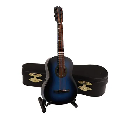 Dollhouse Miniature Mini Acoustic Guitar 1:12 Scale Toy Case Musical Instrument • $12.79