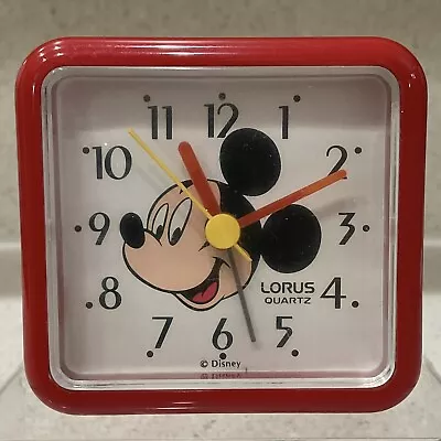 Vintage Lorus Quartz Disney Mickey Mouse Alarm Clock Working No Battery Cover • $9.99