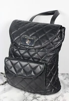 Russell & Bromley Quilted Black Leather Backpack Rucksack Shoulder Bag • £74.99