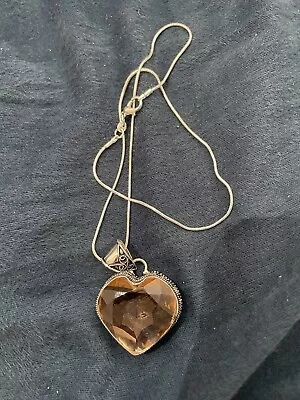 Heart Pendant Glittery Morganite • $18