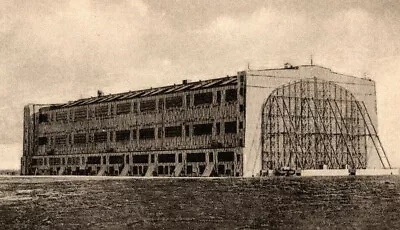 Dirigible The Hangar At Lakehurst NJ Enormous Size Building Circa 1920's NJ A5 • $14.50