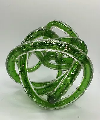 Murano? Glass Gold Aventurine Twisted Infinity Knot Sculpture Hand Blown • $19.99