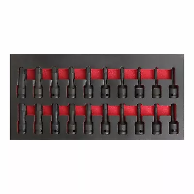 20 PCS 1/2  Drive Impact Hex Driver Set SAE/Metric Size Cr-Mo Steel Socket • $40.12