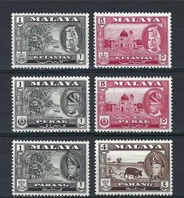 Malaya 1957 Kelantan  Perak  Pahang  MNH • $2.99