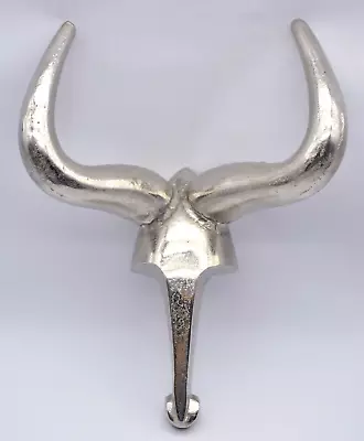 Cast Aluminum Bull Steer Cow Head Skull W/Horns Mount Wall Man Cave Ranch Decor • $59.99