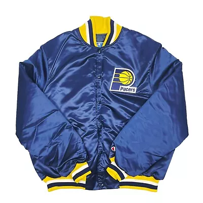 Vtg Rare NBA Indiana Pacers Champion Starter Satin Bomber Jacket Men’s XL • $125