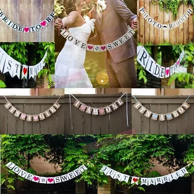 Baby Shower Wedding Party Bunting Banner Wedding Bunting Banners Card Photo Prop • £2.99