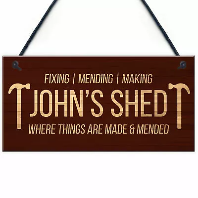 PERSONALISED Garden Shed Sign Gift For Him Man Cave Garden Sign Gift For Dad • £4.99