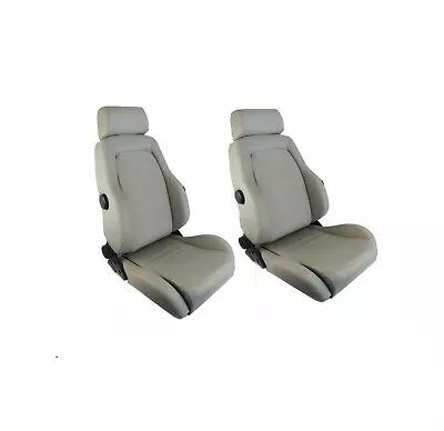 Autotecnica Adventurer Sports Bucket Seats (2) Grey PU Leather ADR Approved • $799