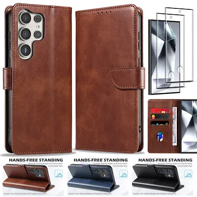 For Samsung Galaxy S24 Ultra S24+ S24 Magnetic Leather Flip Wallet Case Cover • $13.99