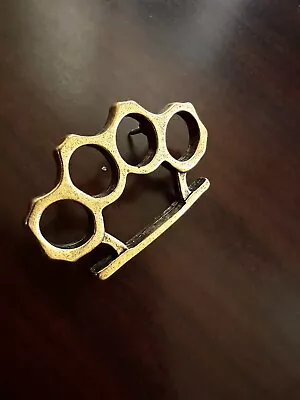 Brass Knuckles Duster Metal Pin Motorcycle Biker Vest Jacket Hat Shirt Tie Badge • $8.99