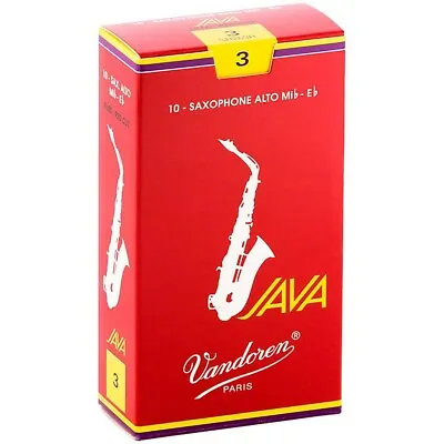 Vandoren Java Red Alto Saxophone Reeds Strength 3 Box Of 10 • $34