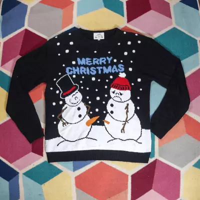 Men's Holiday Christmas Reindeer Snowman Envy Santa Snowflakes Sweater 2XL • $35