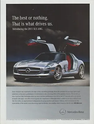 2011 Mercedes-Benz SLS AMG - Gull Wing Doors -  The Best Or Nothing  - Print Ad • $8.22