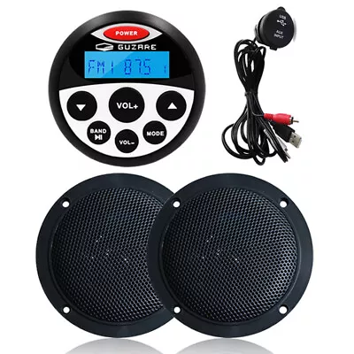 Marine Stereo Waterproof Bluetooth FM/AM Boat Radio And Speakers And USB Cable  • £77.99