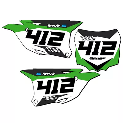 KX 112 SG63  Custom MX Number Plates Senge Graphics Kit Compatible With Kawasaki • $59.99