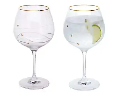 Dartington Glitz Gold Copa Pair - Set Of 2 Gin Glasses Gift Boxed • £40.80