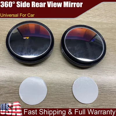 Universal Blind Spot Mirrors Round HD Glass Convex 360° Side Rear View Mirror X2 • $4.39