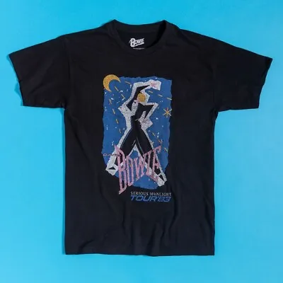 £22.99 • Buy Official David Bowie Serious Moonlight Tour '83 Black T-Shirt With Back Print