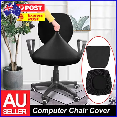 $11.79 • Buy Spandex Stretch Computer Chair Cover Home Office Chairs Seat Case (Black) AU
