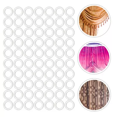  100 Pcs Plastic Curtain Ring Circle Rings Sturdy Circles Drapes Household • £5.58