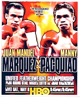 Juan Manuel Marquez  Manny Pacquiao Photo Poster  Boxing Match Promo • $8.95