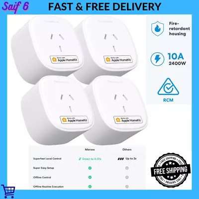 Meross Smart Plug WiFi Outlet Works With Apple HomeKit Siri Alexa Google Home • $114.99