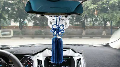 A Set New VIP Car Charms JDM Fusa Blue Kiku Knot JP Knot White Kintsuna Rope • $29.99