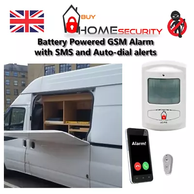 Peel & Steal Van Alarm PIR Call SMS Siren Alerts GSM Tool Theft Shed Caravan • £129