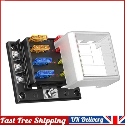 £10.49 • Buy 6-Way Blade Fuse Box Fuse Block Holder With Fuses For 12V 24V Car Marine