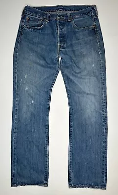 Vintage Levi’s Levis 501 Button Fly Distressed Denim Jeans 32 X 30 • $33