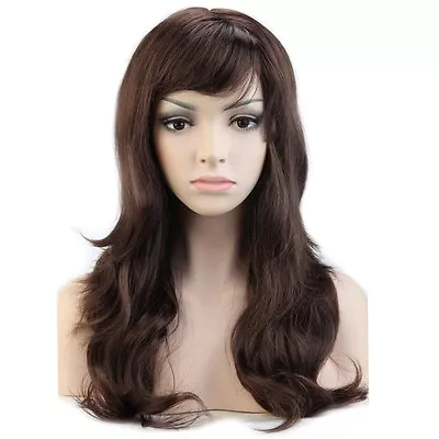 US Stock Cosplay Wig Women Long Curly Straight Anime Party Full Hair Wigs Black • $16.43