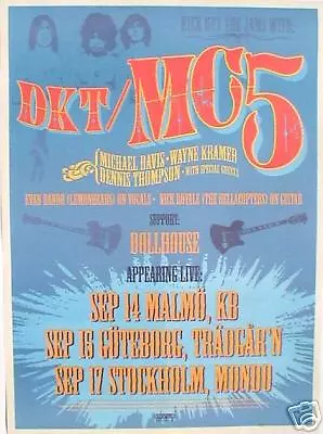 MC5 2004 SWEDEN TOUR CONCERT POSTER - Wayne KramerMichael DavisDennis Thompson • $24.74