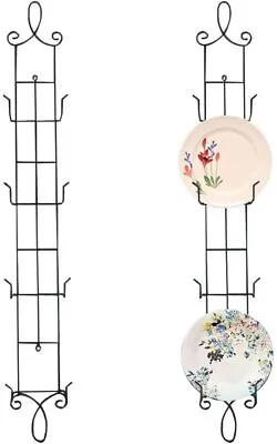 2 Pc Plate Rack Wall Display Decorative Vertical Stand Metal 4 Tier 42inch Easel • $50.99